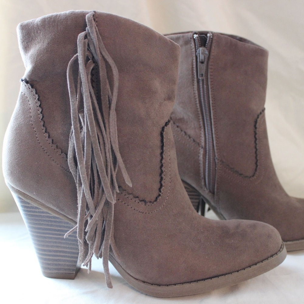 Taupe Brown Ankle Boots